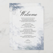 Classic Luxe Marble Wedding Welcome Itinerary Programm (Vorne/Hinten)
