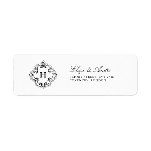 Classic Luxe Monogram Rücksendeadressen-Aufkleber (Vorne)