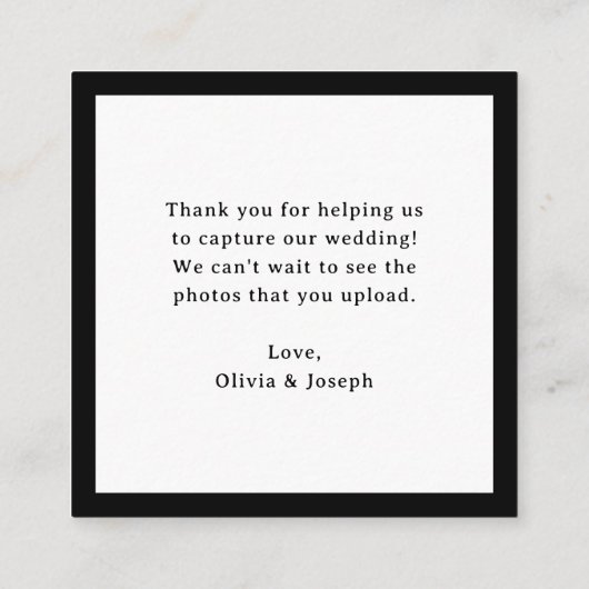 Classic Luxe | QR-Code Hochzeit Capture the Liebe Begleitkarte (Rückseite)