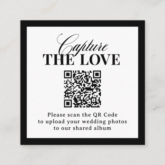 Classic Luxe | QR-Code Hochzeit Capture the Liebe Begleitkarte (Vorderseite)