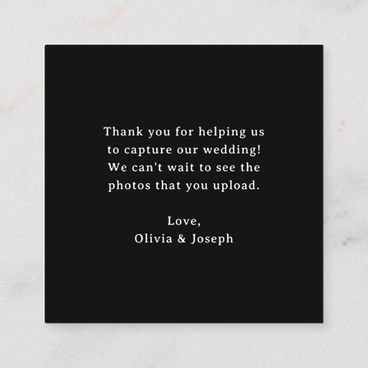 Classic Luxe | QR-Code Hochzeit Capture the Liebe Begleitkarte (Rückseite)