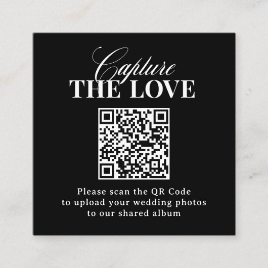 Classic Luxe | QR-Code Hochzeit Capture the Liebe Begleitkarte (Vorderseite)