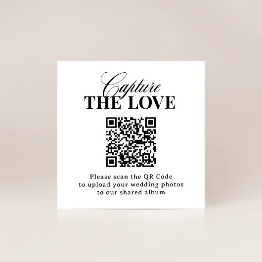 Classic Luxe | QR-Code Hochzeit Capture the Liebe Begleitkarte