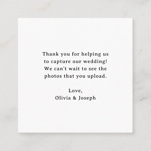 Classic Luxe | QR-Code Hochzeit Capture the Liebe Begleitkarte (Rückseite)