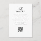 Classic Luxe | QR Code Wedding Guest Details Begleitkarte (Vorderseite)