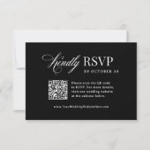 Classic Luxe | QR-Hochzeitsangabe für schwarze Sca RSVP Karte (Vorderseite)