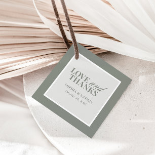 Classic Luxe Sage Green Wedding Vielen Dank Geschenkanhänger