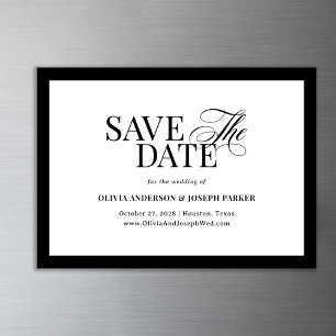 Classic Luxe   Schwarz und Weiß Save the Date Magneteinladung