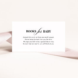 Classic Luxe Simple Black and White Books for Baby Begleitkarte