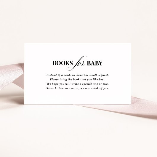 Classic Luxe Simple Black and White Books for Baby Begleitkarte