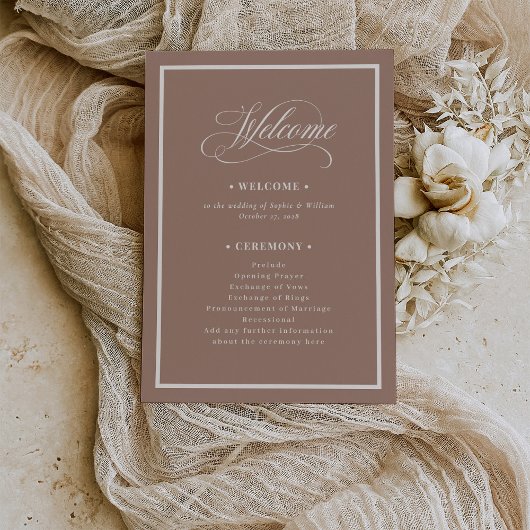 Classic Luxe | Soft Mocha Taupe Neutral Wedding Programm
