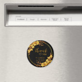 Classic Luxury Black & Gold Wedding Vielen Dank Magnet (In Situ (Geschirrspüler))