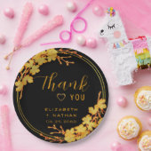 Classic Luxury Black & Gold Wedding Vielen Dank Pappteller (Party)