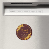 Classic Luxury Burgundy & Gold Wedding Vielen Dank Magnet (In Situ (Geschirrspüler))