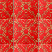 Classic Luxury Chic Imitate Gold Ornamente auf Rot Fliese
