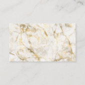 Classic Luxury White & Gold Marmor Business Card Visitenkarte (Rückseite)