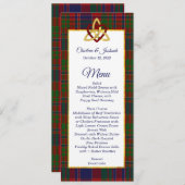Classic MacDonald Tartan Wedding Menu Einladung (Vorne/Hinten)