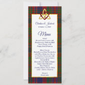 Classic MacDonald Tartan Wedding Menu Einladung (Vorderseite)