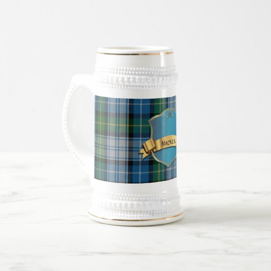 Classic MacNeil Tartan Kariert Stein Bierglas (Vorderseite Links)