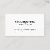 Classic Maid Style | Hausreiniger Visitenkarte (Rückseite)