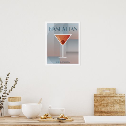 Classic Manhattan Cocktail Poster (Küche)
