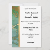 CLASSIC MARBLE SAGE GOLD TRIM INVITATION EINLADUNG (Vorderseite)