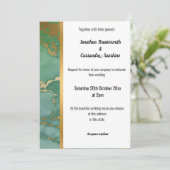 CLASSIC MARBLE SAGE GOLD TRIM INVITATION EINLADUNG (Stehend Vorderseite)