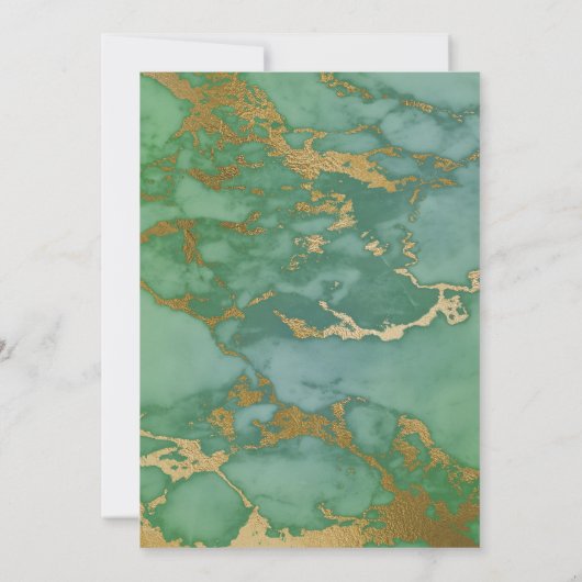 CLASSIC MARBLE SAGE GOLD TRIM INVITATION EINLADUNG (Rückseite)