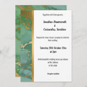 CLASSIC MARBLE SAGE GOLD TRIM INVITATION EINLADUNG (Vorne/Hinten)