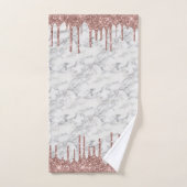 Classic Marble Schwarz-weiß Rose Gold Glitzer Trop Badhandtuch Set (Handtuch)