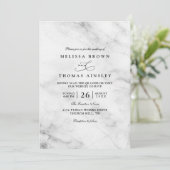Classic Marble Simple Elegant Chic QR Code Wedding Einladung (Stehend Vorderseite)