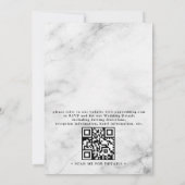 Classic Marble Simple Elegant Chic QR Code Wedding Einladung (Rückseite)