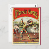 Classic Mardi Gras Harlaquin Postkarte (Vorne/Hinten)