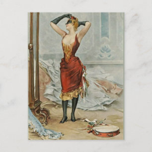 Classic Mardi Gras Woman Postkarte