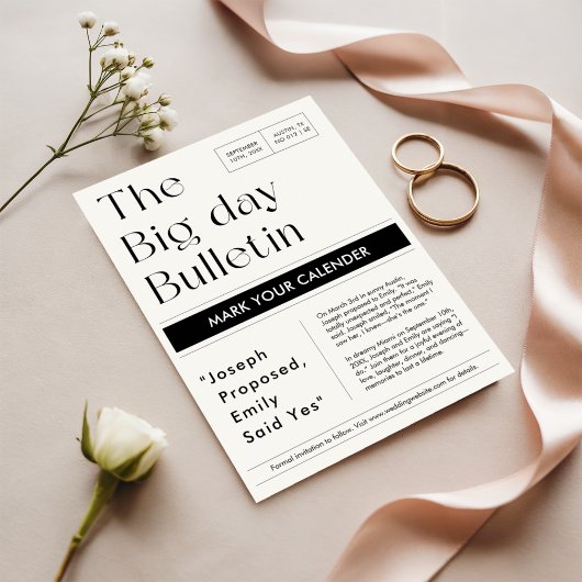 Classic Mark Your Calendar Newspaper Wedding Foto Save The Date