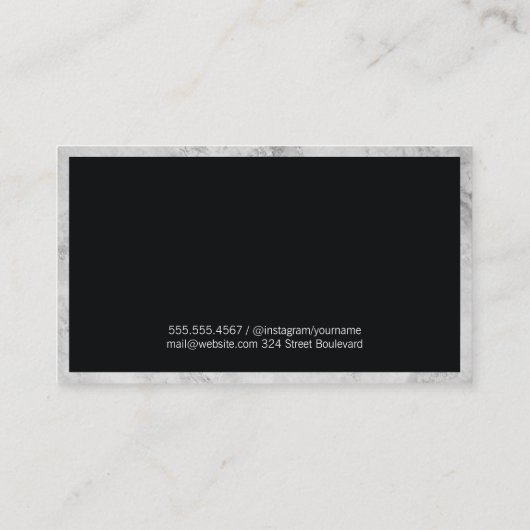 Classic Marmortrim | Monogramm | FÜHRUNGSKRAFT Visitenkarte (Rückseite)