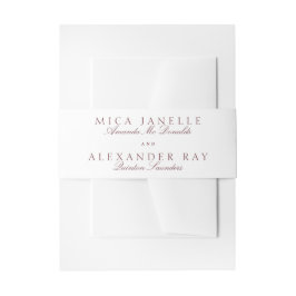 Classic Maroon Burgundy Calligraphy Formal Wedding Einladungsbanderole