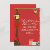Classic Maroon Christmas Card – Cream Script Holid (Vorne/Hinten)