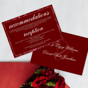 Classic Maroon Elegante Wedding Begleitkarte