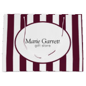 Classic Maroon Stripes Custom Große Geschenktüte (Vorderseite)