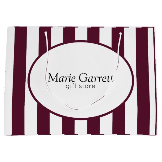 Classic Maroon Stripes Custom Große Geschenktüte (Vorderseite)