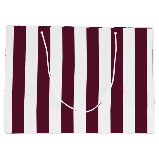 Classic Maroon Stripes Custom Große Geschenktüte (Rückseite)
