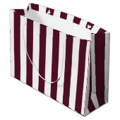 Classic Maroon Stripes Custom Große Geschenktüte (Rückseite Schrägansicht)