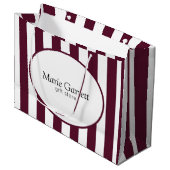 Classic Maroon Stripes Custom Große Geschenktüte (Vorderseite Schrägansicht)