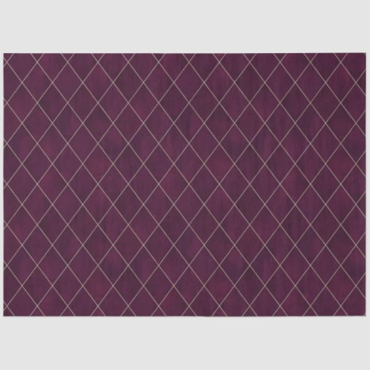 Classic Maroon Velvet Raute Pattern Luxus Seidenpapier (Vorderseite)