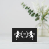 Classic Masculine Monogram Business Cards Visitenkarte (Stehend Vorderseite)