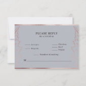 Classic Matt Rose Gold Blätter Wedding RSVP Card Dankeskarte (Vorderseite)