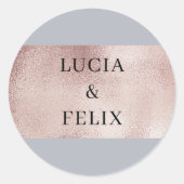Classic Matt Rose Gold Blätter Wedding Runder Aufkleber (Vorderseite)