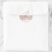 Classic Matt Rose Gold Blätter Wedding Runder Aufkleber (Tasche)