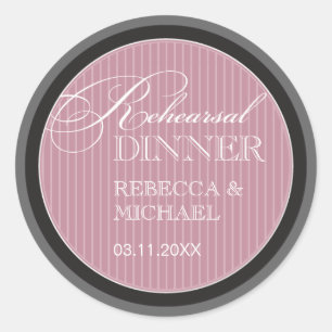 Classic Mauve Pinstripe Probe Dinner Sticker